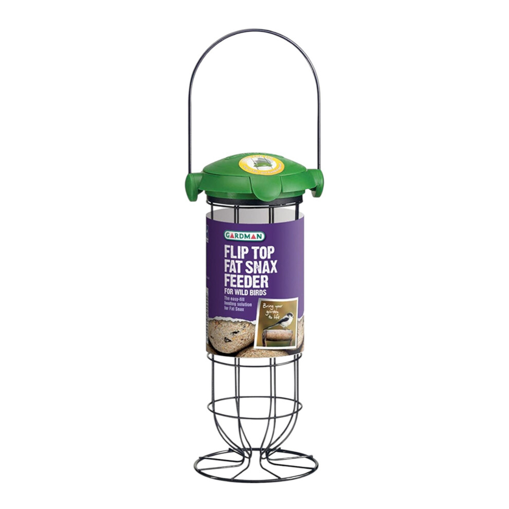 Gardman Flip Top Fat Snax Bird Feeder Green