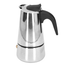 Moka Pot Stainless Steel Stovetop Espresso Maker with Insulated Handle 200ml Travel Friendly