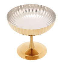 Stainless Steel Dessert Cup 304 with Elegant Footed Gold Finish for Ice Cream Fruit Salad Weddings