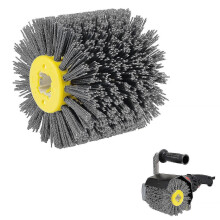 Nylon Polishing Brush with Pull Wheel for Woodworking&Satin Machines,120/180/240 Grit Sanding Brush