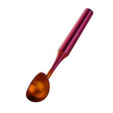 Stainless Steel Ice Cream Scoop with Ergonomic Handle for Hard Ice Cream and Professional Use Red