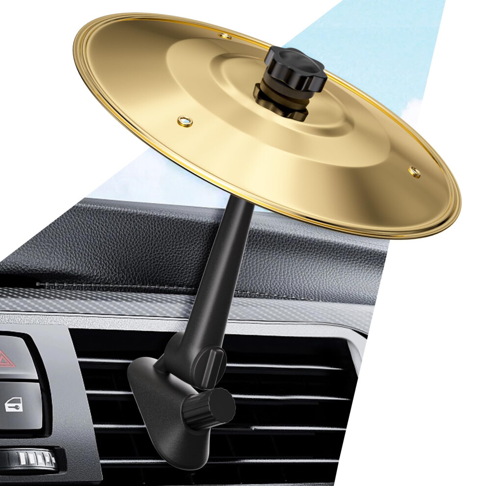 Car Air Vent Decoration Mini Drum Cymbal Funny Dashboard Ornament Universal Metal Clip Gold 9113335236998