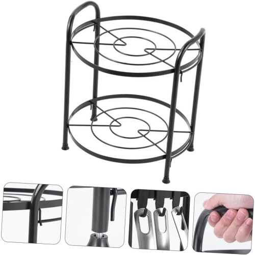 Two Tier Adjustable Pot Rack Pan Organizer with Detachable SpaceSaving Design for Kitchen Storage 2