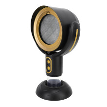 Portable Range Hood with Negative Ion Purification, Dual Speed Exhaust Fan for Indoor BBQ and Hot Pot, Black and Gold