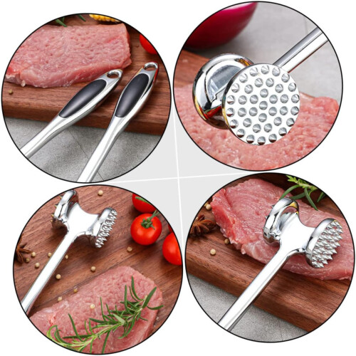 Meat Tenderizer Mallet with DualSided Surface and NonSlip Handle for Steak Poultry Beef 2
