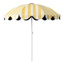 Yellow White Striped Patio Umbrella UV50+ Sun Protection Waterproof for Beach Garden Yard