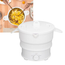 Portable Electric Cooker Foldable Hot Pot with 2 Gears for Travel Camping Office Food Grade