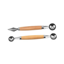 2pcs Stainless Steel Melon Baller Scoop Set – MultiUse Fruit Scooper with Ergonomic Grip