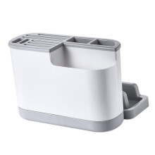 Kitchen Utensil Holder Cutlery Drying Rack with Large Capacity Detachable Tray for Sink Organization