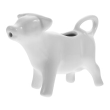 White Cow Ceramic Milk Jug 40ml Cute Cow Shape Creamer Pitcher for Coffee Frothing