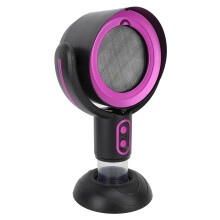 Portable Range Hood USB Rechargeable Kitchen Exhaust Fan with Oil Cup Touch Control 2 Speeds Black Pink