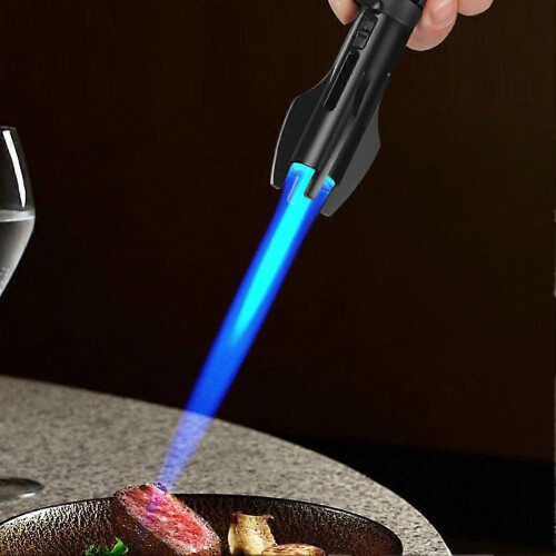 Blue Flame Torch Lighter with Safety Lock,Creative Rocket Fidget Lighter for BBQ,Camping 2