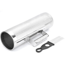 Aluminum Guiro Shaker with Metal Scraper, Clear Resonant Sound Orff Percussion Instrument 4x12in