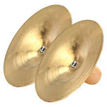 CopperColored Finger Cymbals with Wooden Handles for Belly Dance and Rhythm Skill Development