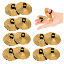 10pcs Copper Finger Cymbals with Elastic Bands Clear Sound for Belly Dance and Music Education