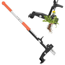 Stand Up Weed Puller with 4 Stainless Steel Claws, Adjustable Ergonomic Handle, NoBend Lawn Tool