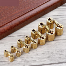 Brass Concealed Cabinet Hinges 14mm Hidden Cylindrical Door Hardware for Furniture 4Pcs