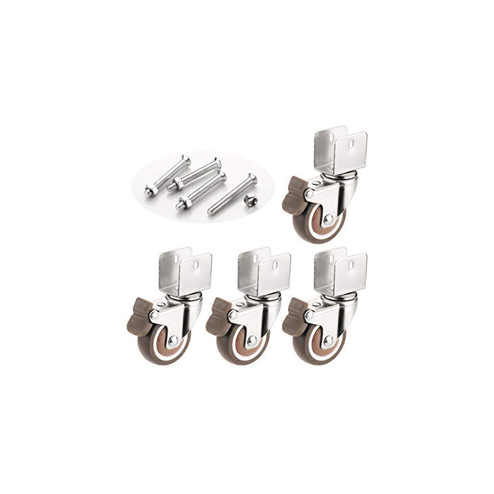 Furniture Caster Wheels 50Mm Quiet Rubber Swivel Casters With Brake Set Of 4 Heavy Duty 9070919306211