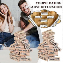Paare-Dating-Bausteine Turm-Spiel mit 48-teiligen Blöcken für romantische Spiele und kreative Dekorationen für Date-Nights