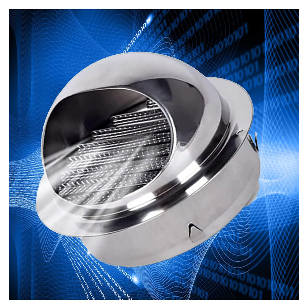 Stainless Steel Range Hood Vent Cover With Rainproof Slats And Filter, 50Mm Outdoor Wall Vent 9053599685029