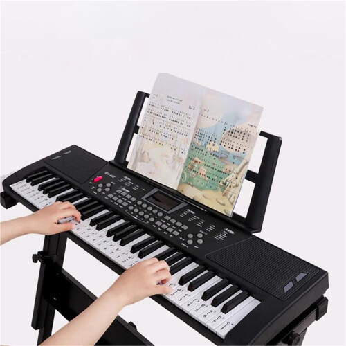 61 Key Electronic Keyboard with Stand, Multiple Timbres and Rhythms, Recording and Playback Functions 2