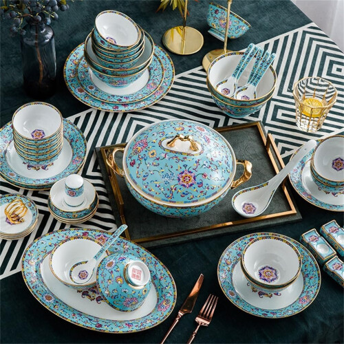 Ceramic Dinnerware Set with Elegant Reflective Finish and Versatile Glazed Plates for Home 2
