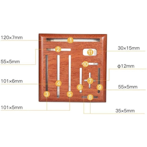Ebony Wood Kitchen Knife Holder with Ventilated Design and Protective Silicone Base 1