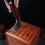 Ebony Wood Kitchen Knife Holder with Ventilated Design and Protective Silicone Base 3
