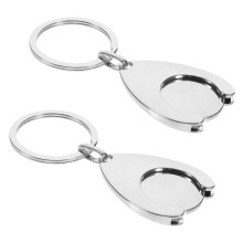 2pcs Metal Shopping Trolley Token Keychain for Supermarket Carts, RustResistant Coin Holder
