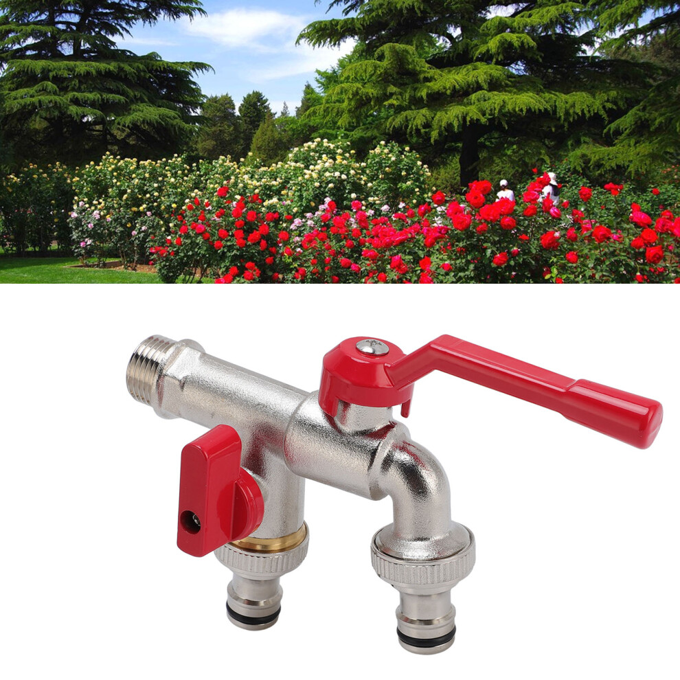 Outdoor Double Taps Water Faucet 3/4In Brass, 25Mm Outlets 9461383115797