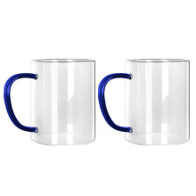 Glass Drinkware Set of 2 Clear Tall Heavy Base Glasses Dishwasher Safe for Beer Water Juice Tea