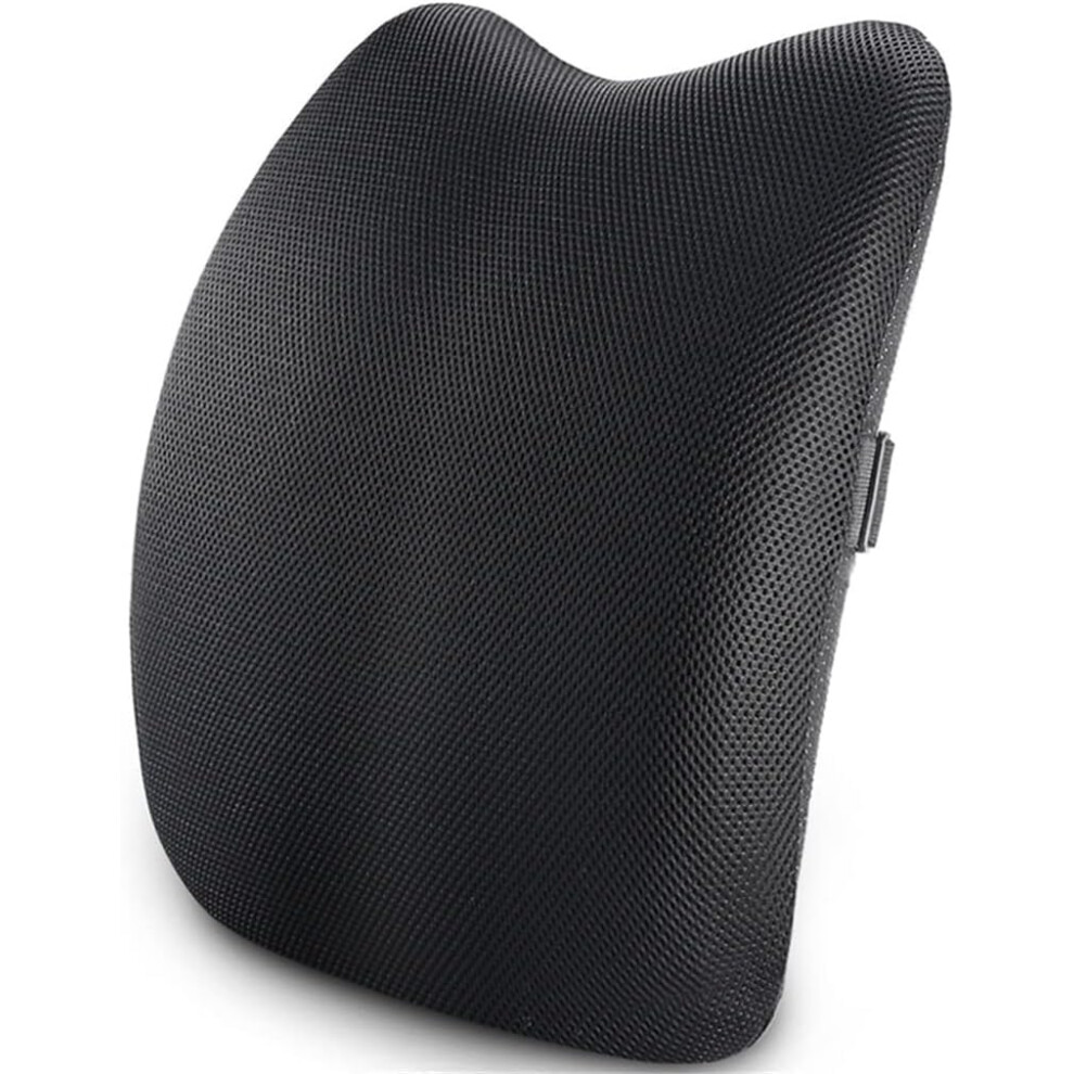 Lumbar Support Pillow with Ergonomic Memory Foam, Breathable Cover, Adjustable Strap for Office Chair and Car Seat