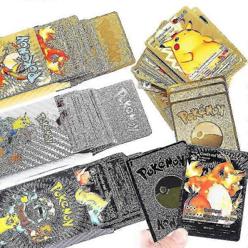 Κάρτες Pokémon Χρυσό και Ασημί Φύλλο Flash Κάρτες Ισπανικά Τραπουλόχαρτα Μαύρα 1
