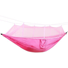 Camping Hammock for 12 Person Lightweight Parachute Nylon with Compact Foldable Design Pink