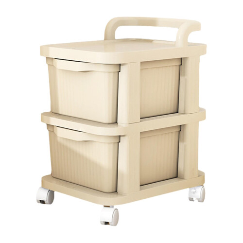 Plastic Storage Drawers on Wheels, 2Layer Multi Drawer Organizer with 360 Rotating Casters