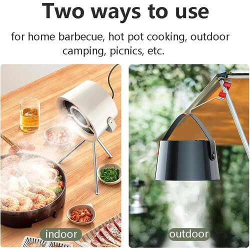 Portable Range Hood with Adjustable Angle, 3 Speed, Carbon Filter for Camping BBQ and Small Kitchens 1