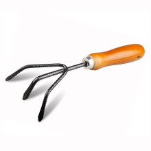 Heavy Duty 3 Tine Garden Rake Steel Hand Cultivator with Ergonomic Soft Grip for Soil Aeration