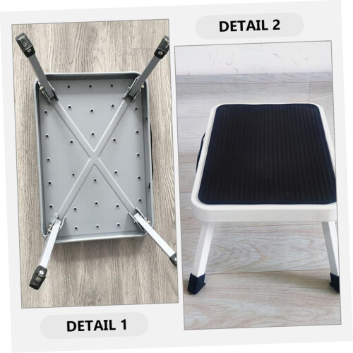 Folding Step Stool for Adults, Durable Metal Construction, SpaceSaving Design for Bathroom Bedroom Kitchen 1