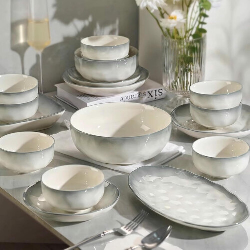 Large Ceramic Soup Spoon Dishwasher Safe Microwave Friendly Scratch Resistant Porcelain Dinnerware 2