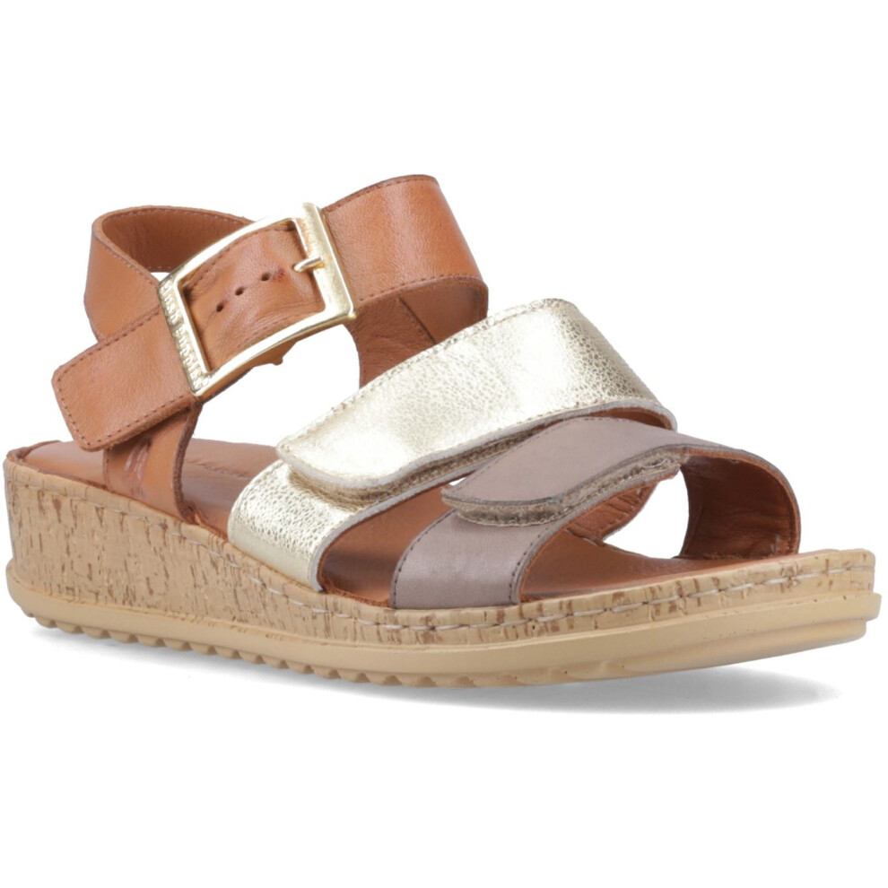 New Hush Puppies Women's (, ) Eliana Sandal Leather Sandals Gold 43540-81485