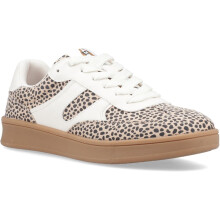 (, ) Hush Puppies Maura Textile Textile Women's Cheetah Trainers