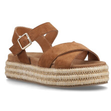 (, ) Hush Puppies Rosa Rafia Sandal Leather Women's Tan Sandals