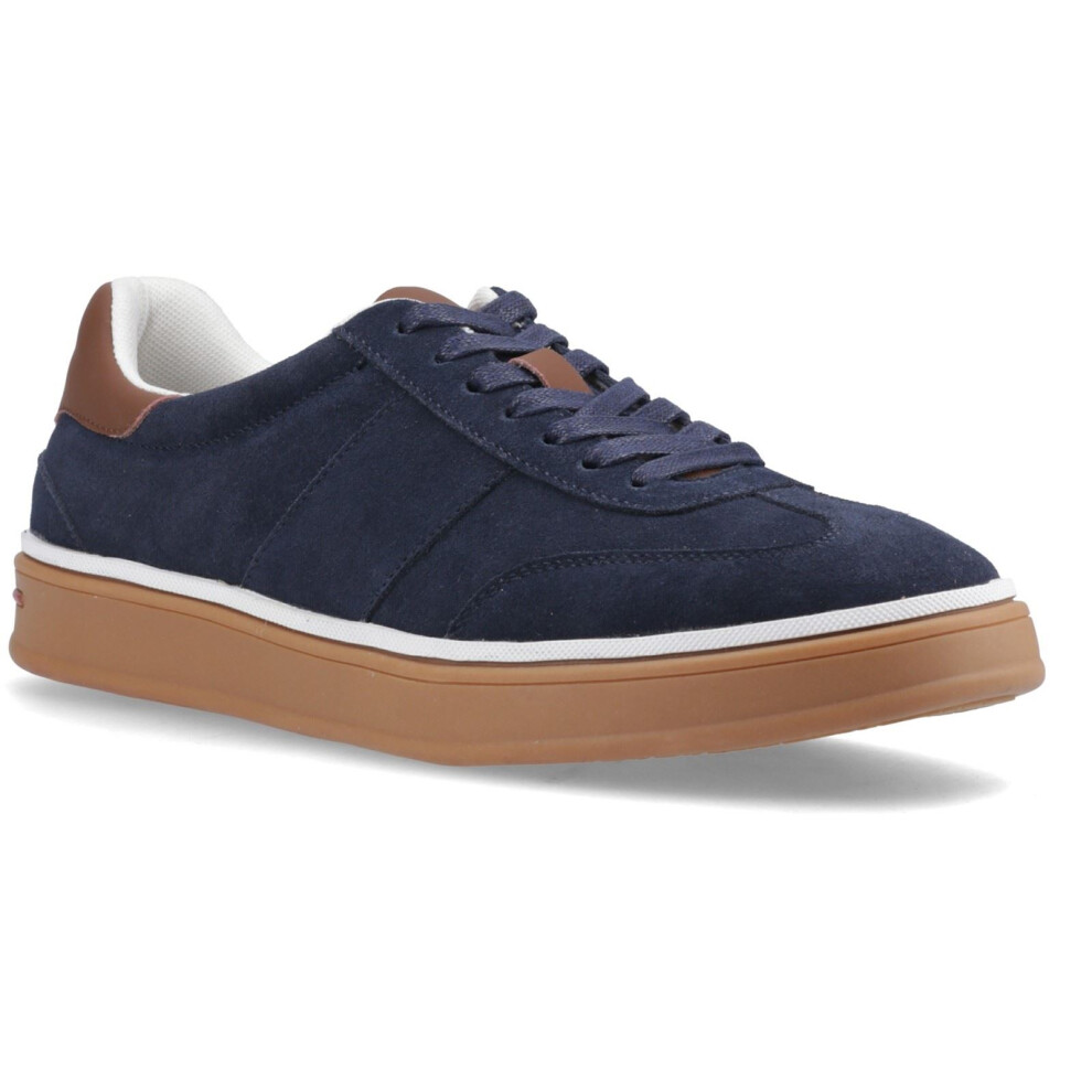 Hush Puppies (, ) Carlos Suede Trainer Leather Men's Navy Trainers