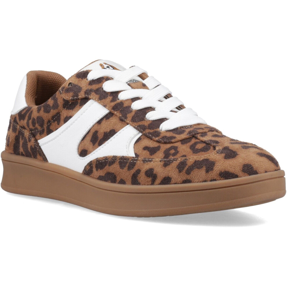 New Hush Puppies Women's (, ) Maura Textile Textile Leopard Trainers 43639-81745