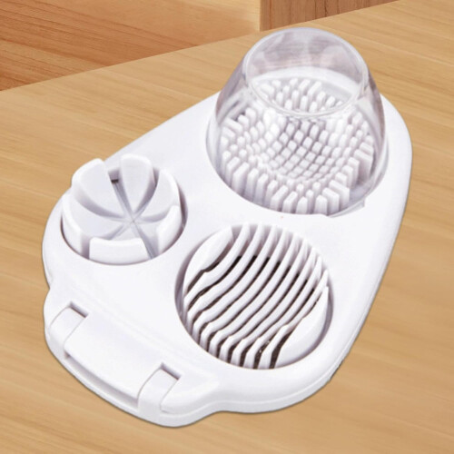 Stainless Steel Egg Slicer for Hard Boiled Eggs, Uniform Slice Precision, MultiPurpose Fruit Cutter 1