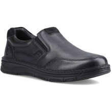 (, ) Hush Puppies Franco Slip on Leather Men's Black Loafers