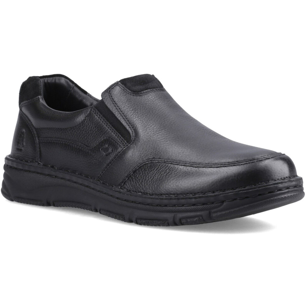 Hush Puppies (, ) Franco Slip On Leather Men's Black Loafers