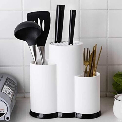 Knife Holder with Multiple Slots and Drainage, Compact Countertop Knife Rack Organizer 2