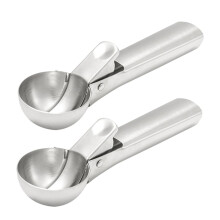 2pcs Stainless Steel Ice Cream Scoop Set with RustResistant NonStick Surface for Home and Dessert