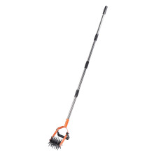 Heavy Duty Garden Hand Tiller with Weeding Blade, Adjustable Stainless Steel Manual Cultivator Tool